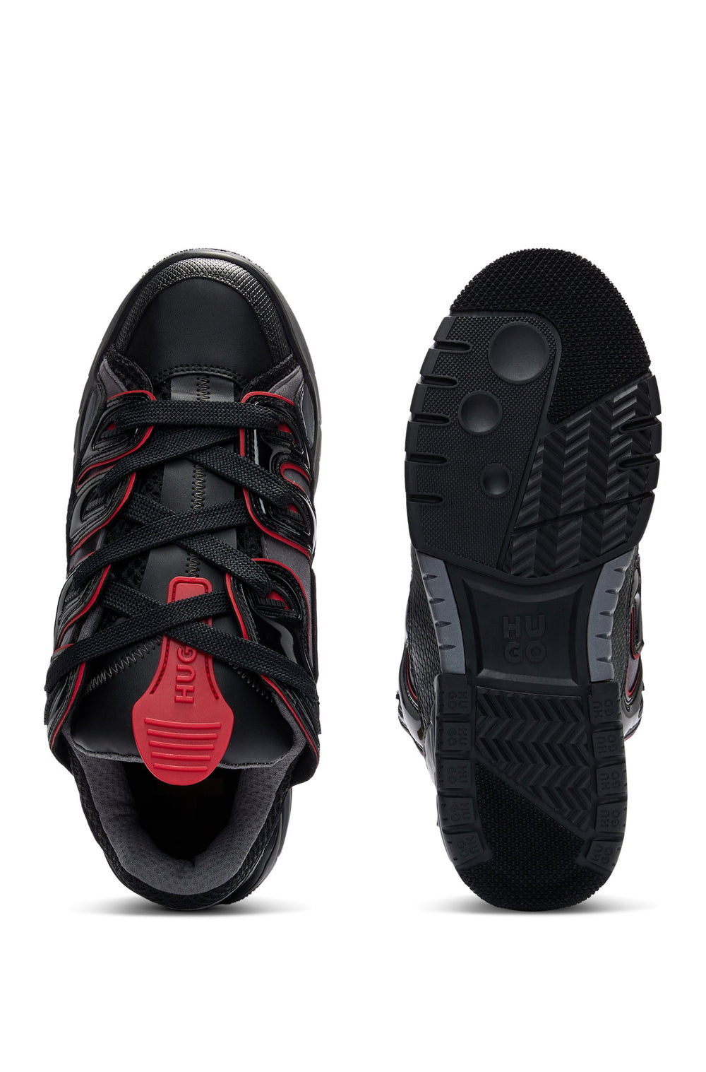 HUGO Standard Sole Sneakers in Artificial Leather - KEDGE_TENN_HUGO 10250271 01-50510285- Concorde Fashion#color_black-006