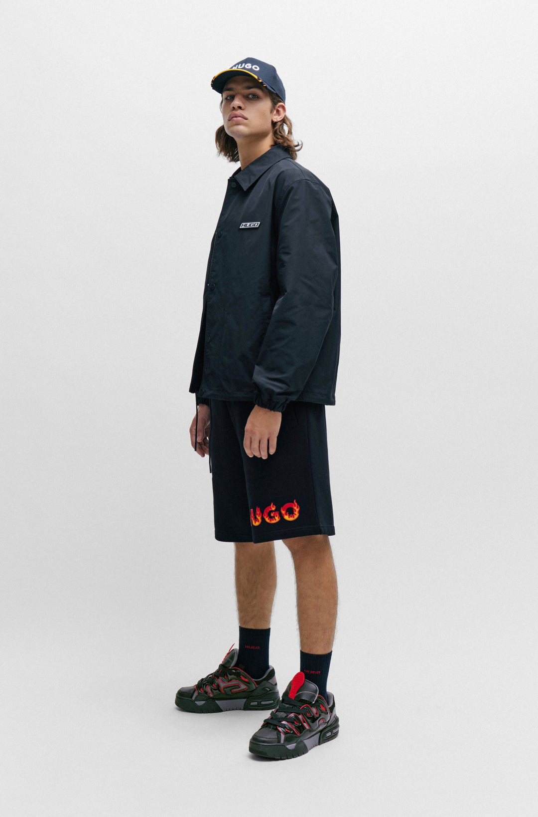 HUGO Standard Sole Sneakers in Artificial Leather - KEDGE_TENN_HUGO 10250271 01-50510285- Concorde Fashion#color_black-006