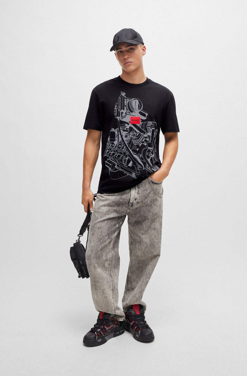 HUGO Relaxed Fit T-Shirts in Cotton - DACIFICO 10250555 01-50504881- Concorde Fashion#color_black-001