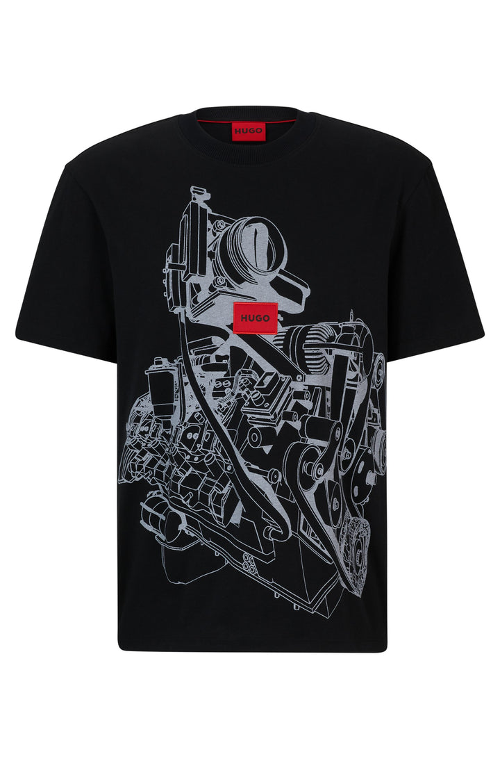 HUGO Relaxed Fit T-Shirts in Cotton - DACIFICO 10250555 01-50504881- Concorde Fashion#color_black-001