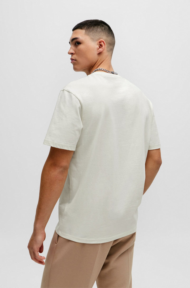 HUGO Relaxed Fit T-Shirts in Cotton - DINRICKO 10250555 01-50508513- Concorde Fashion#color_white-121