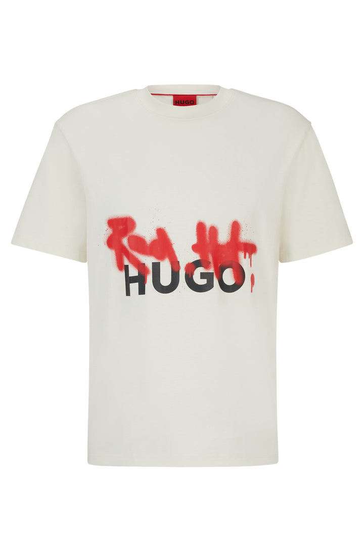 HUGO Relaxed Fit T-Shirts in Cotton - DINRICKO 10250555 01-50508513- Concorde Fashion#color_white-121