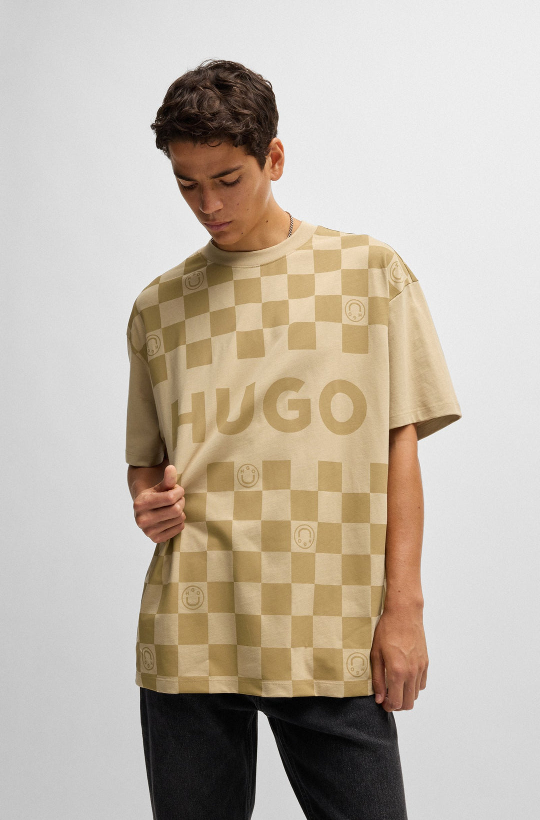 HUGO T-Shirts Loose Fit in Cotton - NARLIPARO 10250555 01-50517942- Concorde Fashion#color_beige-269