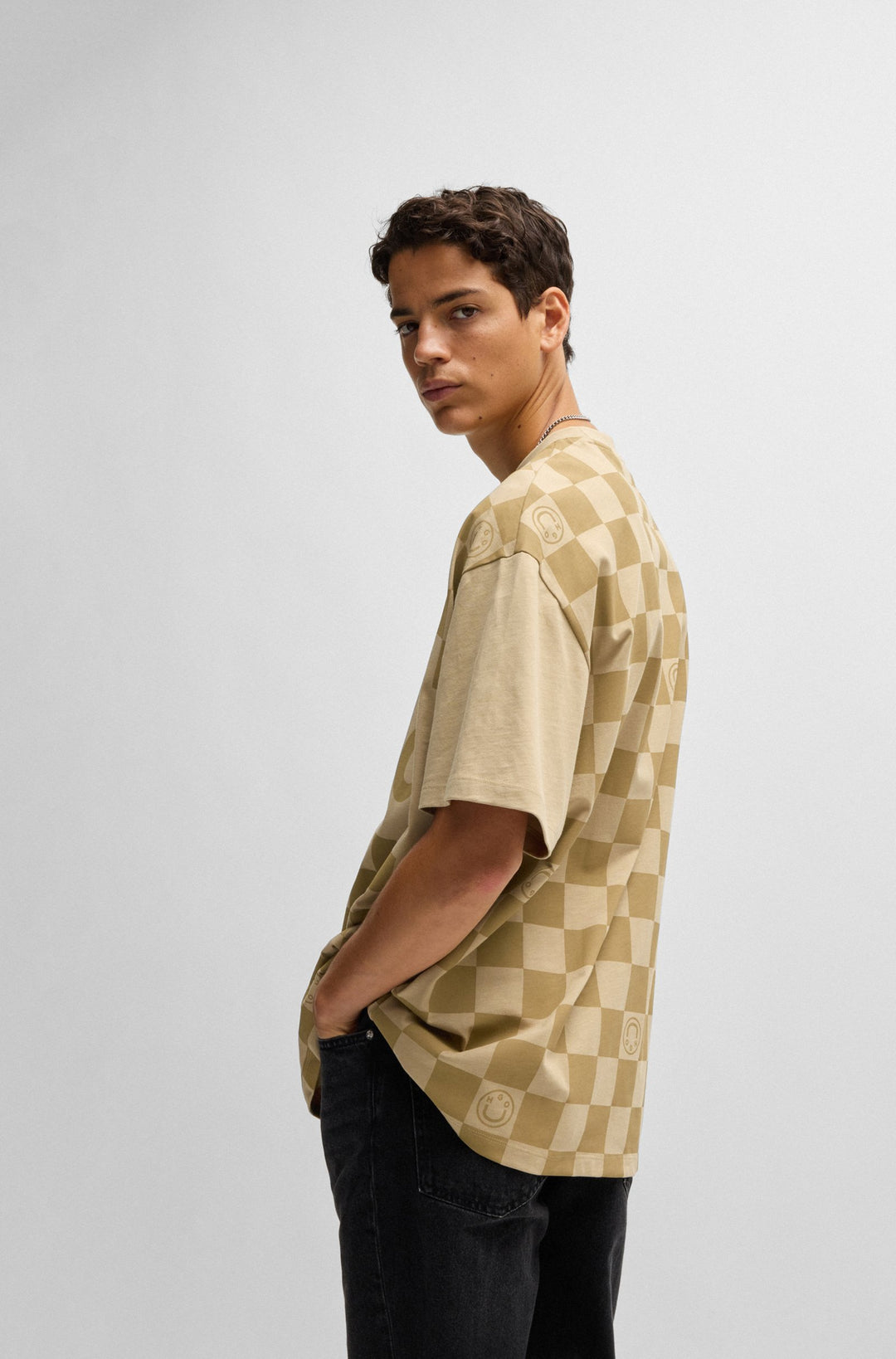 HUGO T-Shirts Loose Fit in Cotton - NARLIPARO 10250555 01-50517942- Concorde Fashion#color_beige-269