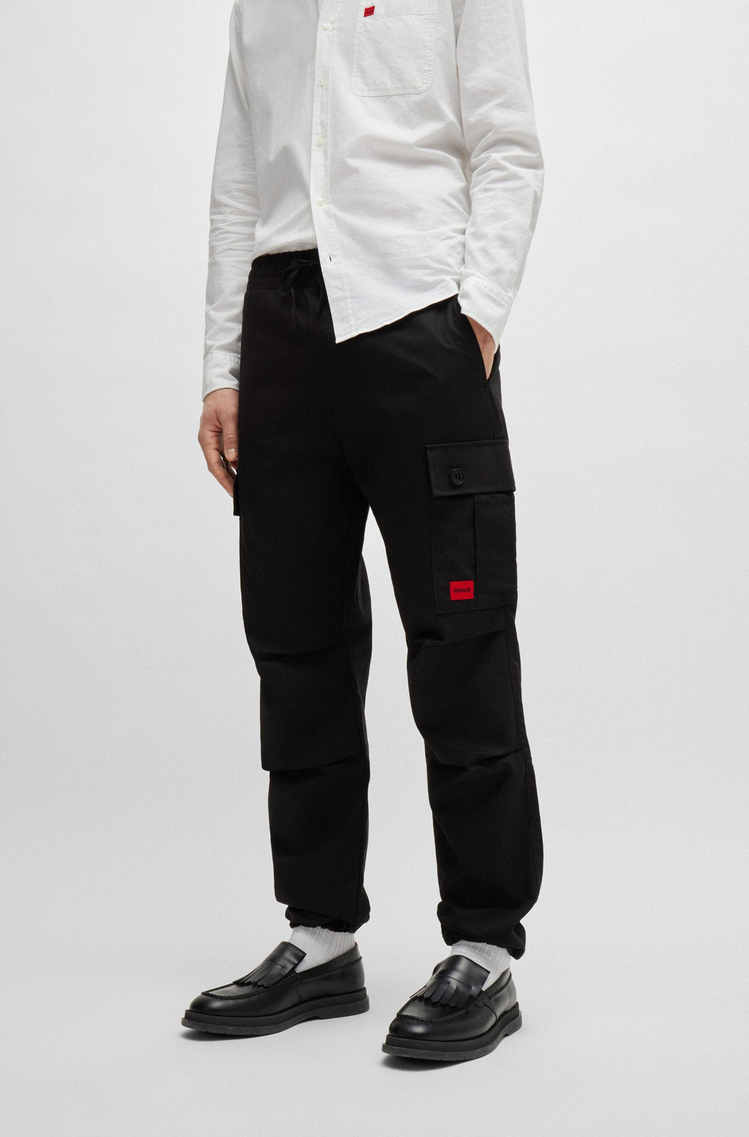 HUGO RED Regular Fit Trousers in Cotton - GARLO233 10250557 01-50493865- Concorde Fashion#color_black-001