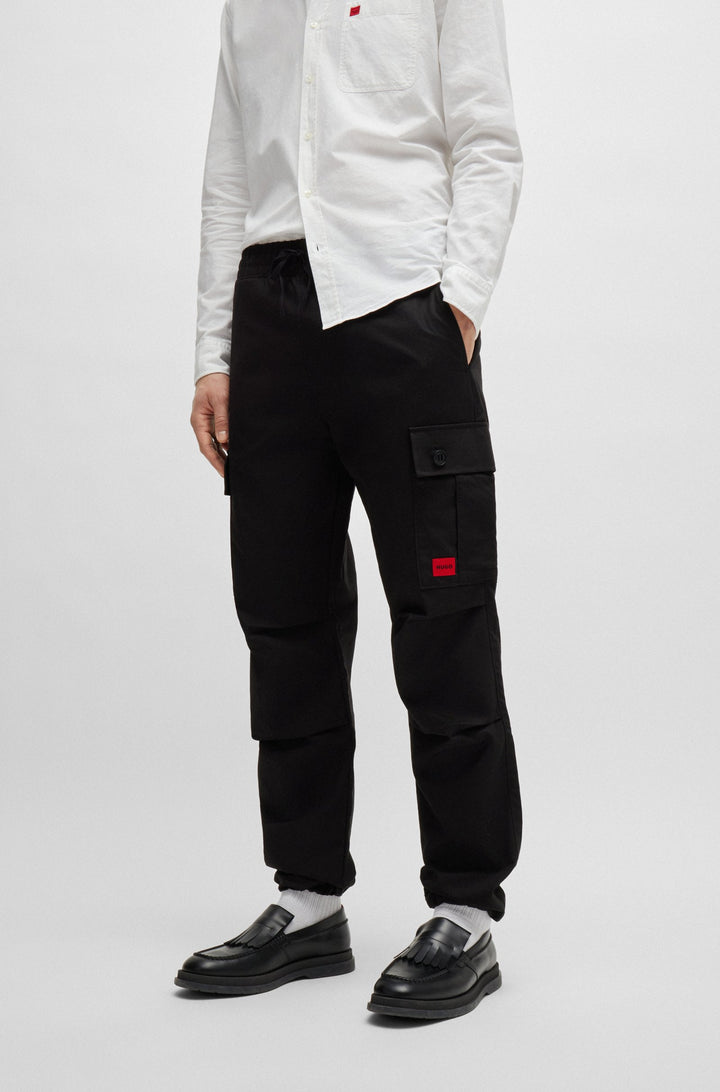 HUGO RED Regular Fit Trousers in Cotton - GARLO233 10250557 01-50493865- Concorde Fashion#color_black-001