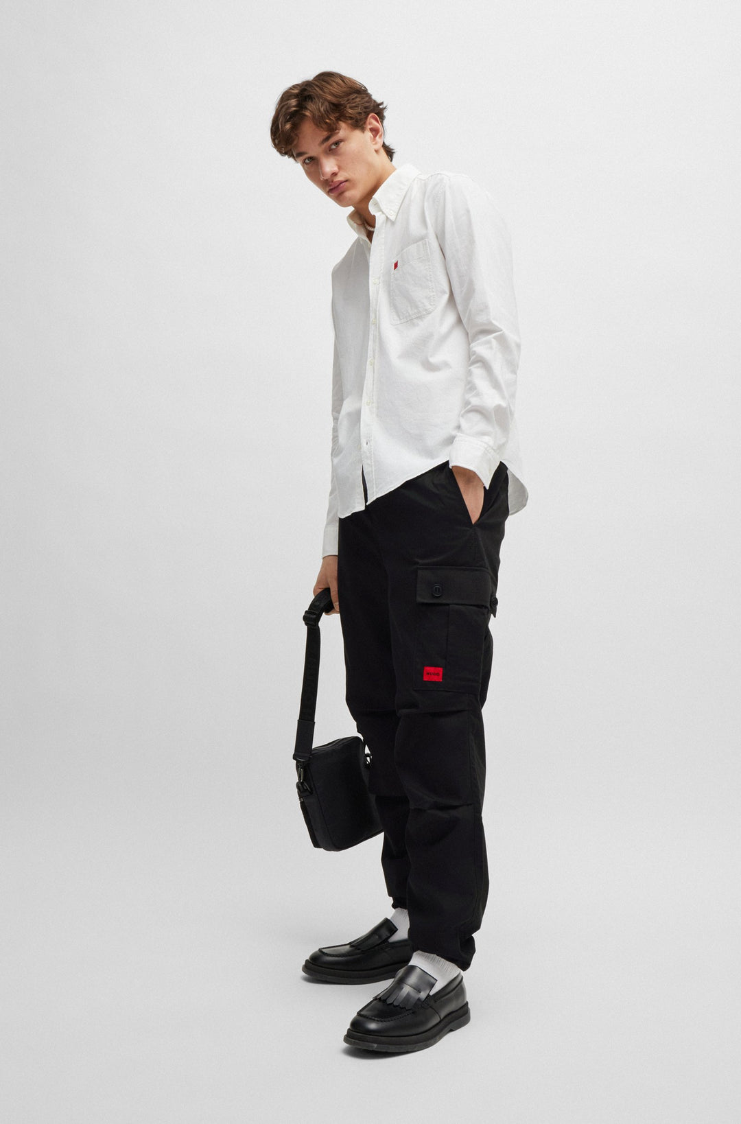 HUGO RED Regular Fit Trousers in Cotton - GARLO233 10250557 01-50493865- Concorde Fashion#color_black-001