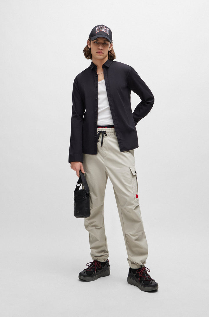 HUGO RED Regular Fit Trousers in Cotton - GARLO233 10250557 01-50493865- Concorde Fashion#color_grey-055