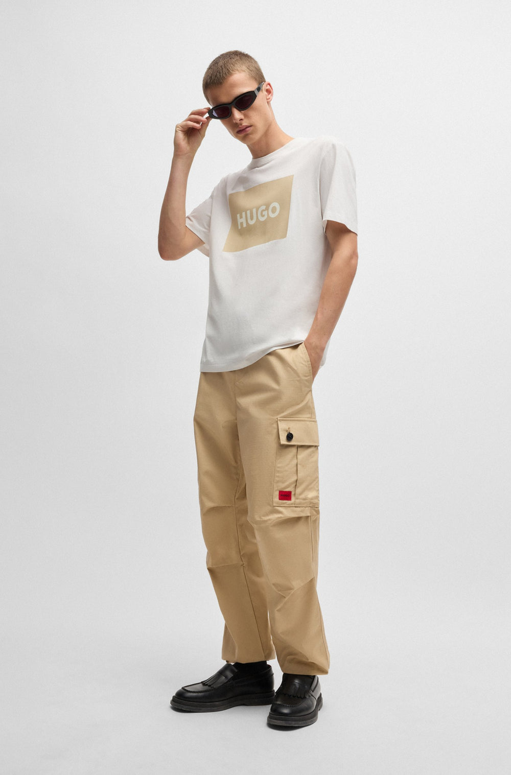 HUGO Trousers Regular Fit in Cotton - GARLO233 10250557 01-50493865- Concorde Fashion#color_beige-264