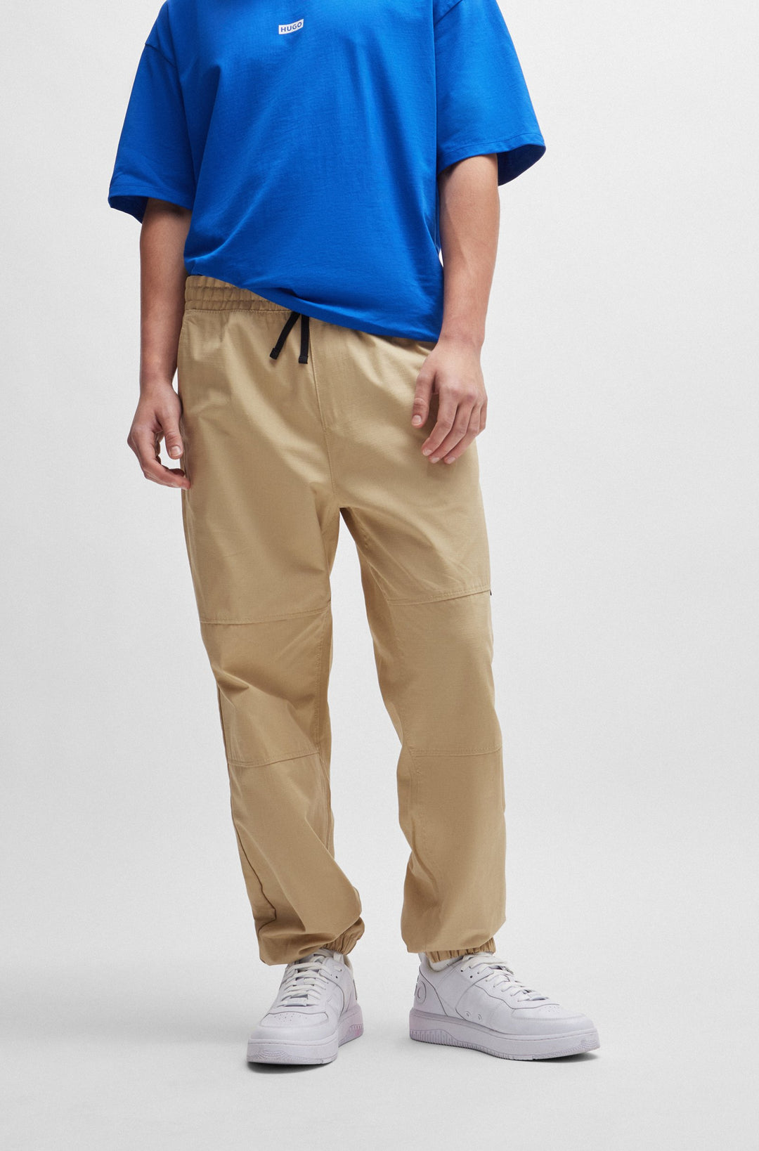 HUGO BLUE Tapered Fit Trousers in Cotton - GIBOR242 10250557 01-50517922- Concorde Fashion#color_beige-269