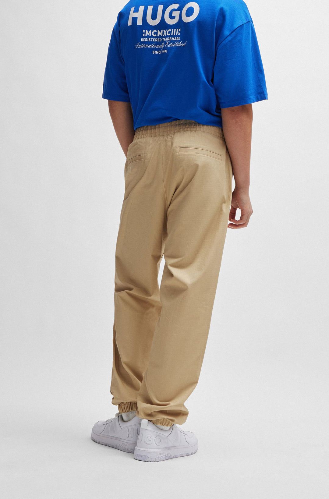 HUGO BLUE Tapered Fit Trousers in Cotton - GIBOR242 10250557 01-50517922- Concorde Fashion#color_beige-269