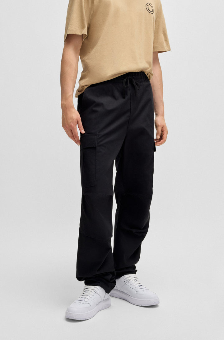 HUGO Trousers Relaxed Fit in Cotton - GADIC242 10250557 01-50517923- Concorde Fashion#color_black-001