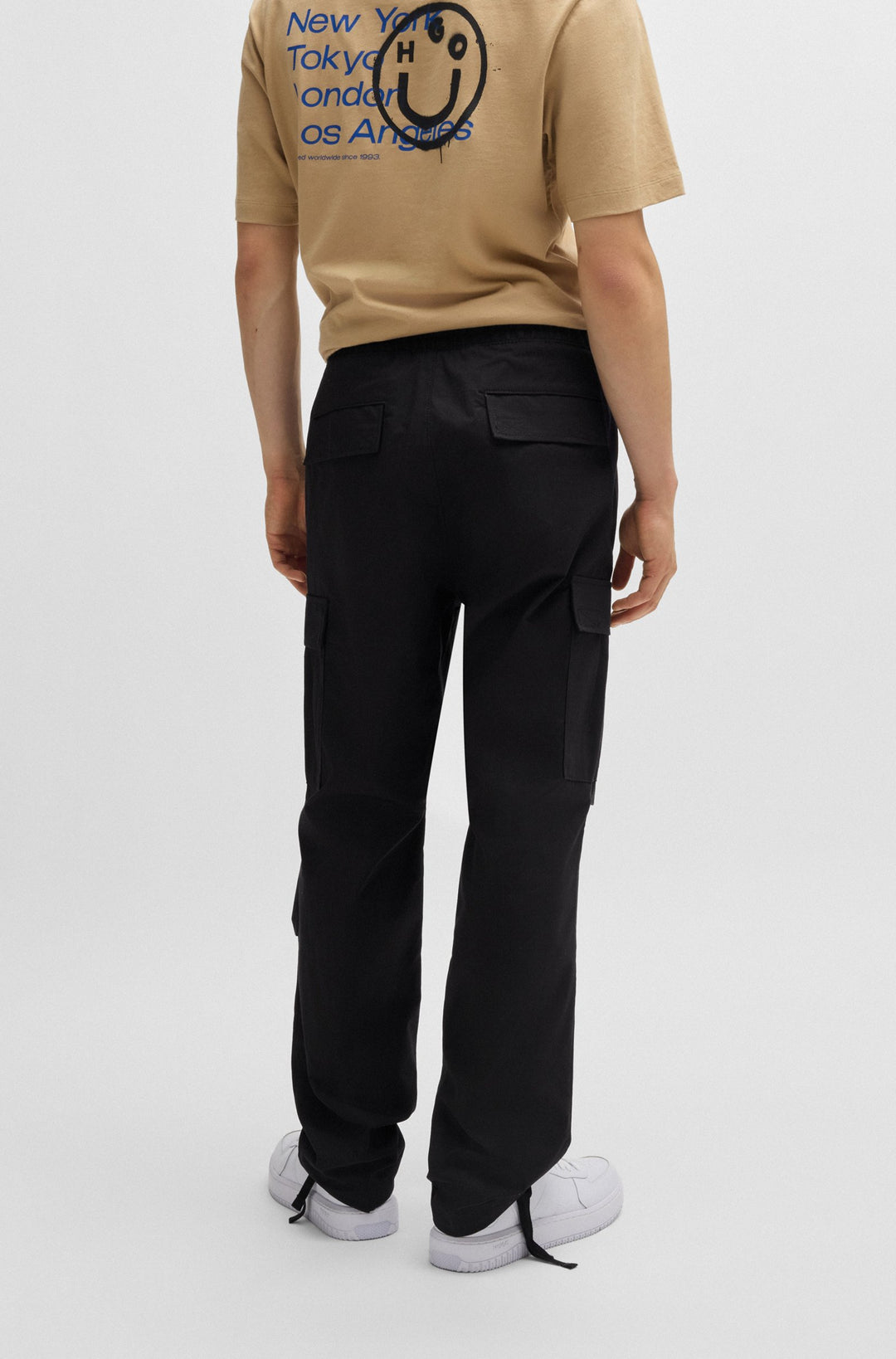 HUGO Trousers Relaxed Fit in Cotton - GADIC242 10250557 01-50517923- Concorde Fashion#color_black-001