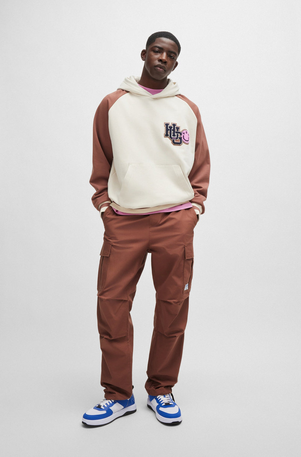 HUGO Trousers Relaxed Fit in Cotton - GADIC242 10250557 01-50517923- Concorde Fashion#color_brown-215
