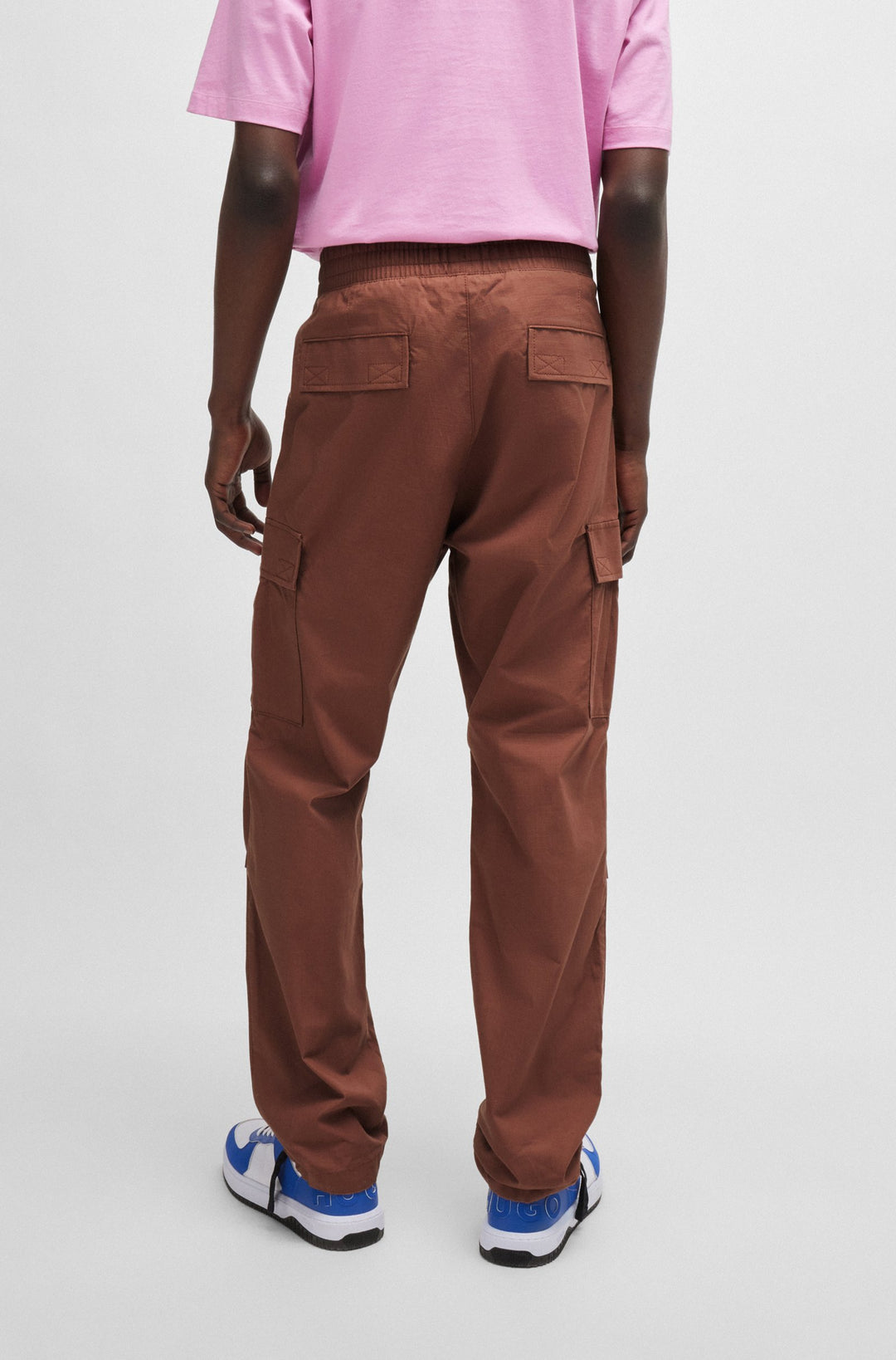 HUGO Trousers Relaxed Fit in Cotton - GADIC242 10250557 01-50517923- Concorde Fashion#color_brown-215