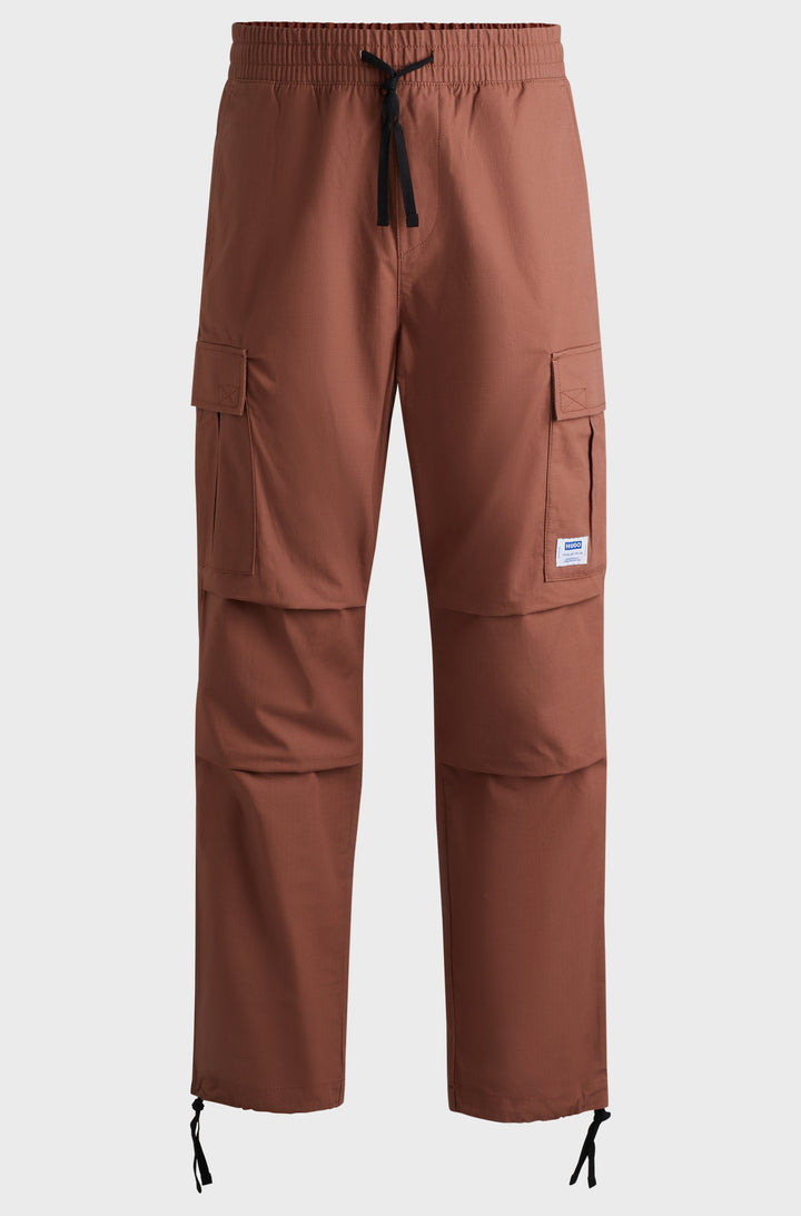 HUGO Trousers Relaxed Fit in Cotton - GADIC242 10250557 01-50517923- Concorde Fashion#color_brown-215