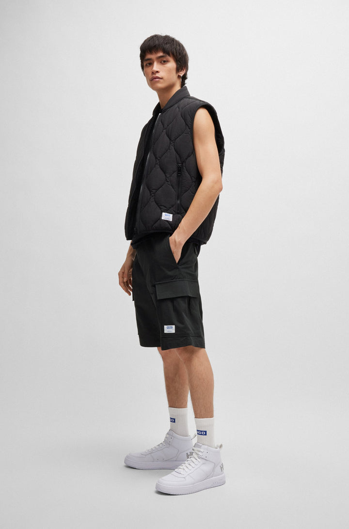 HUGO BLUE Relaxed Fit Shorts in Cotton - GIULIO242 10250557 01-50517924- Concorde Fashion#color_black-001