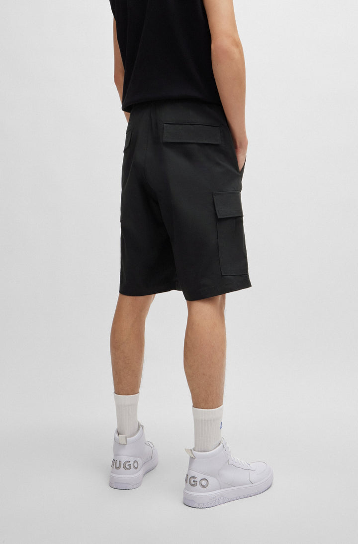 HUGO BLUE Relaxed Fit Shorts in Cotton - GIULIO242 10250557 01-50517924- Concorde Fashion#color_black-001