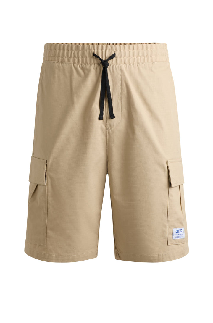 HUGO BLUE Relaxed Fit Shorts in Cotton - GIULIO242 10250557 01-50517924- Concorde Fashion#color_beige-269