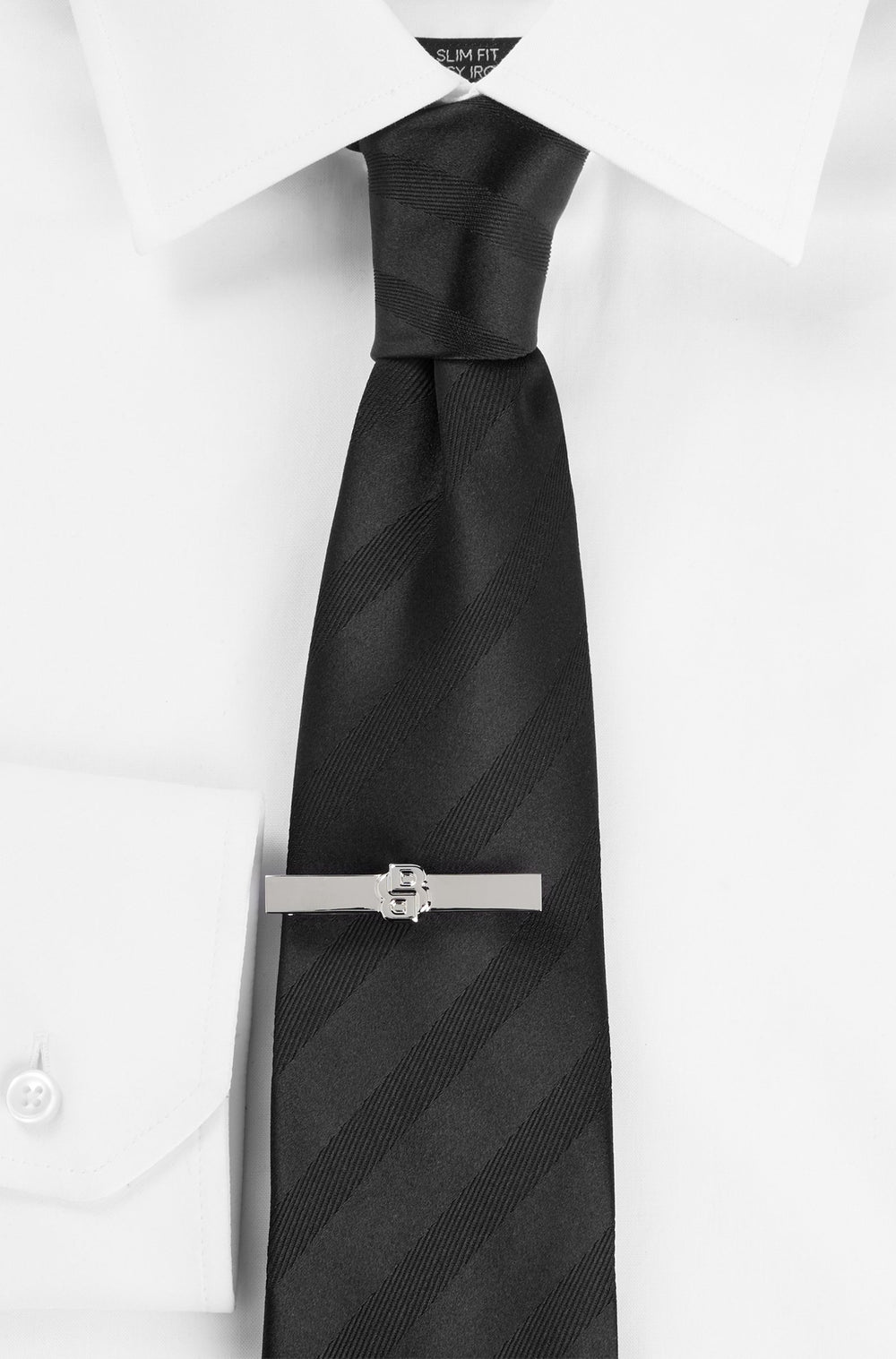 BOSS Tie Pins  in Brass - B-DOUBLEB2-TIE 10250792 01-50515456- Concorde Fashion#color_silver-040