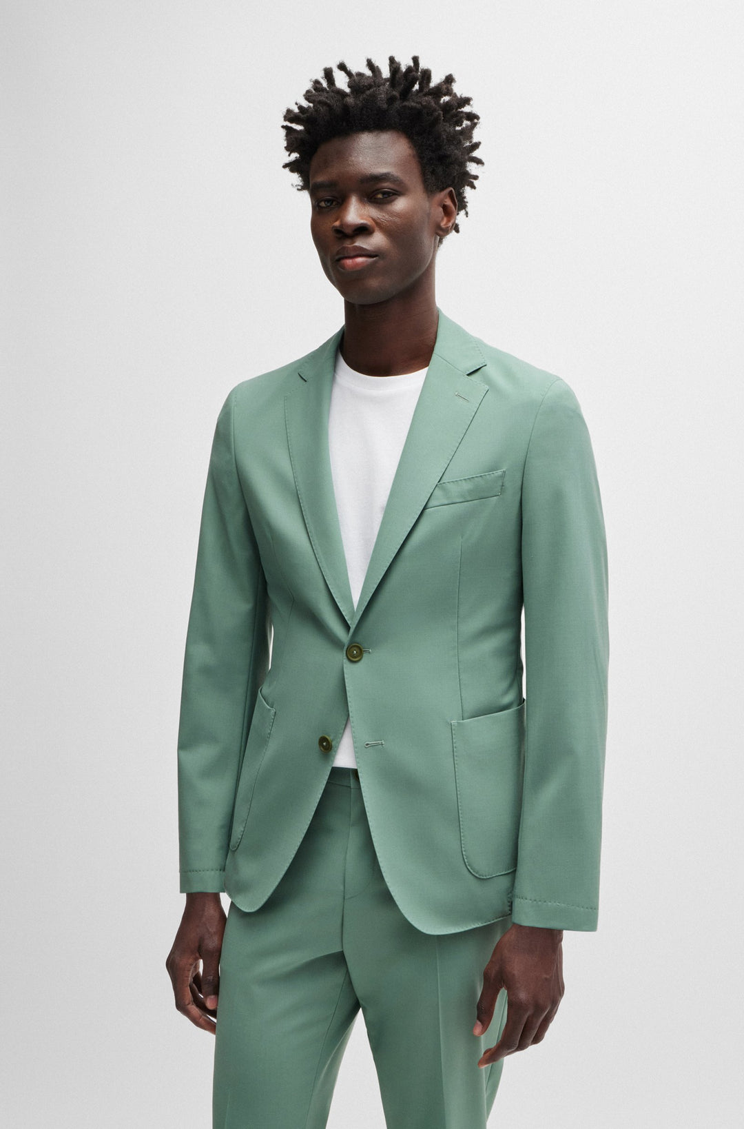 BOSS Blazers Slim Fit in Wool Mix - P-HANRY-MDL-WG-243 10251187 01-50521547- Concorde Fashion#color_green-373
