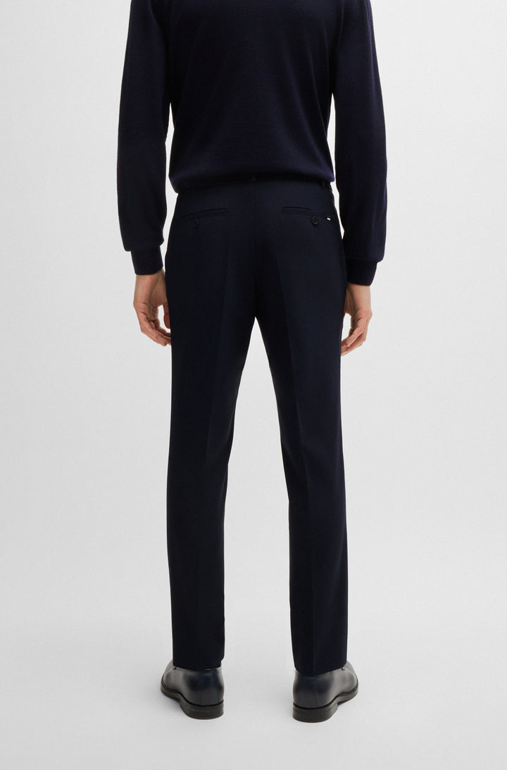 BOSS Trousers Modern Fit in Wool Mix - P-GENIUS-CW-WG-243 10251187 01-50521573- Concorde Fashion#color_navy-402