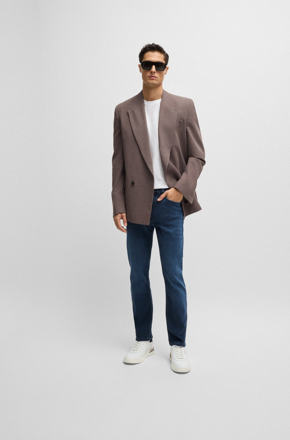 BOSS Jeans Slim Fit in Cotton Mix - P-DELAWARE 10251320 01-50527044- Concorde Fashion#color_navy-411