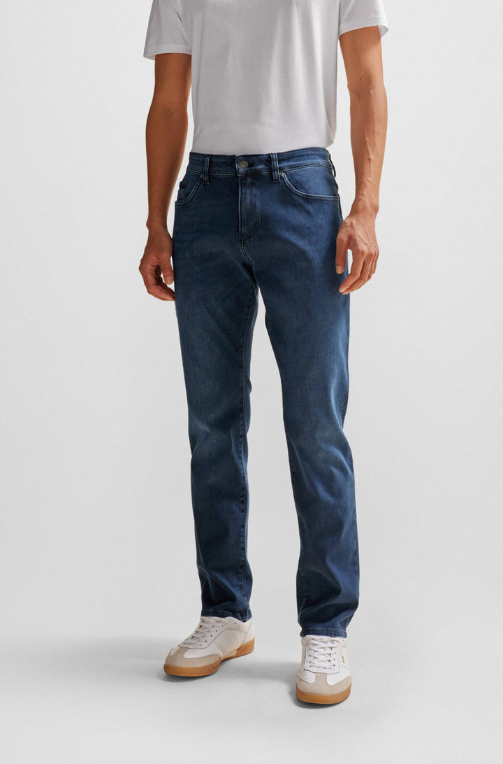 BOSS Slim Fit Jeans in Cotton Mix - P-DELAWARE 3-1 10251320 03-50508121- Concorde Fashion#color_blue-421