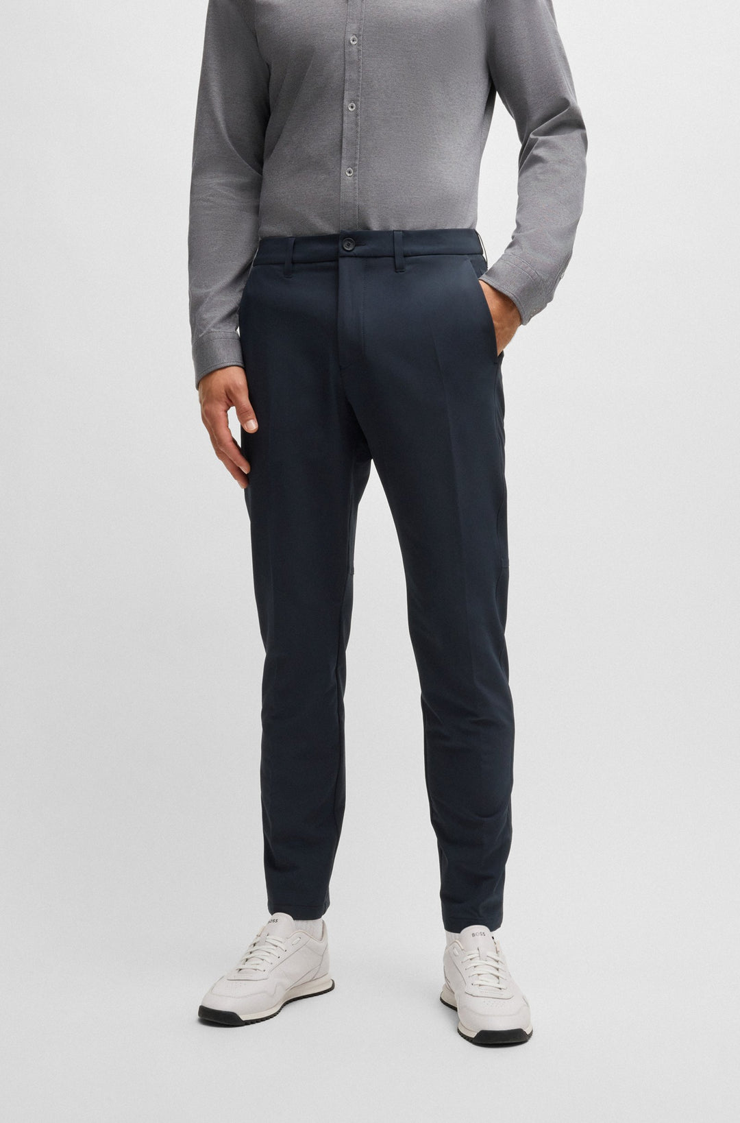 BOSS Trousers Regular Fit in Polyester Mix - T_COMMUTER-REG 10251562 01-50495487- Concorde Fashion#color_navy-402