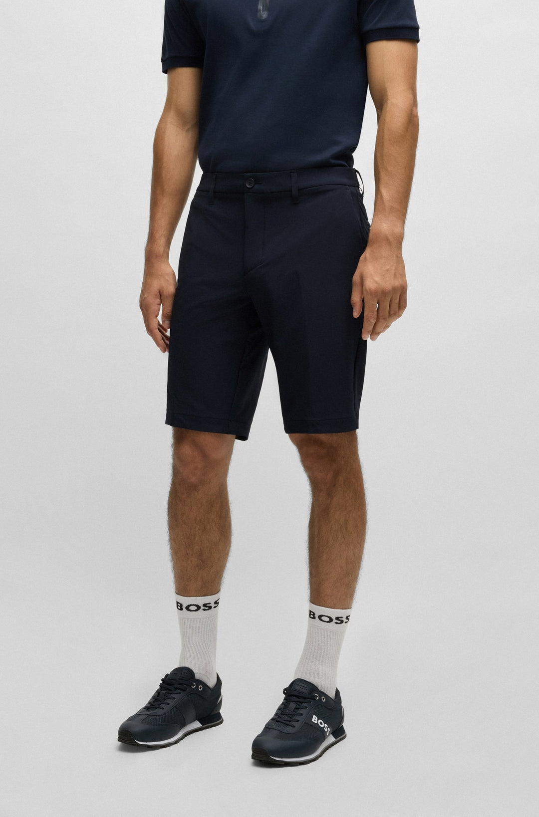BOSS Shorts Slim Fit in Polyester Mix - S_COMMUTER 10251562 01-50504392- Concorde Fashion#color_navy-402
