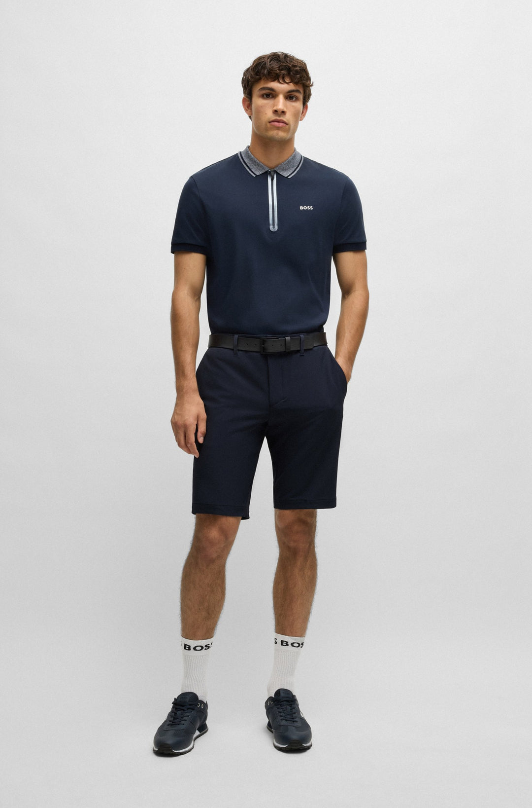 BOSS Shorts Slim Fit in Polyester Mix - S_COMMUTER 10251562 01-50504392- Concorde Fashion#color_navy-402
