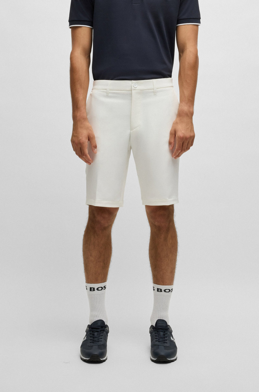 BOSS Shorts Slim Fit in Polyester Mix - S_COMMUTER 10251562 01-50504392- Concorde Fashion#color_white-100