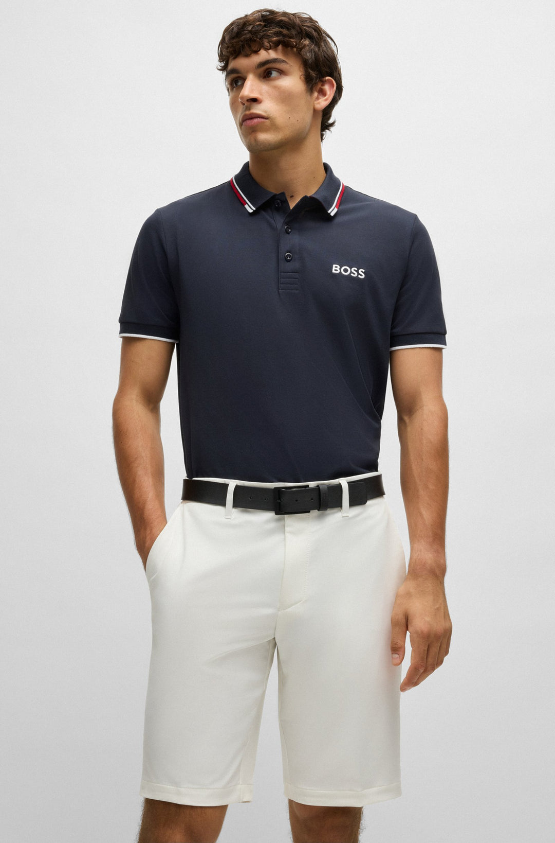 BOSS Shorts Slim Fit in Polyester Mix - S_COMMUTER 10251562 01-50504392- Concorde Fashion#color_white-100