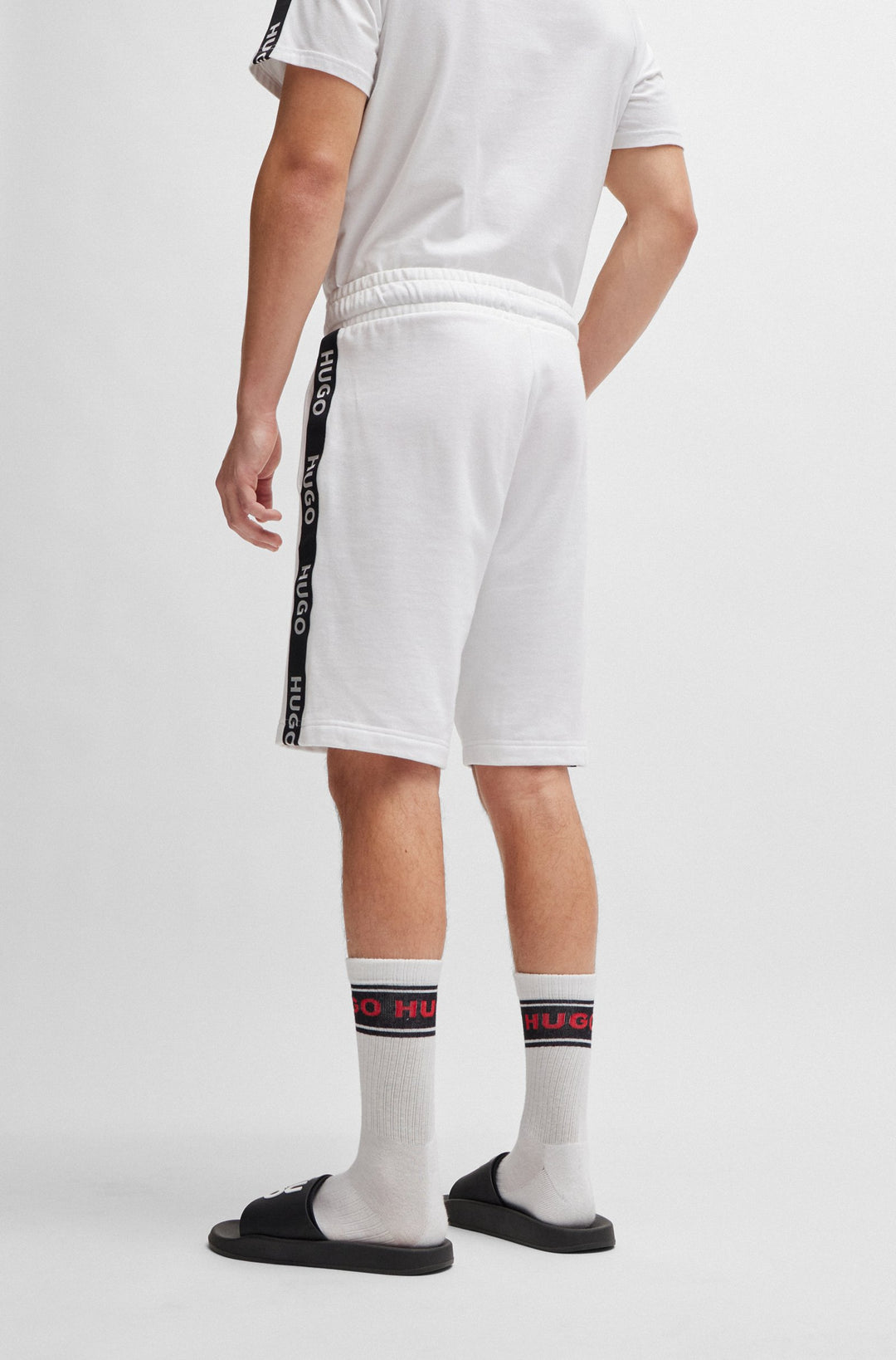 HUGO RED  Shorts in Cotton - SPORTY LOGO SHORTS 10251705 01-50496996- Concorde Fashion#color_white-100