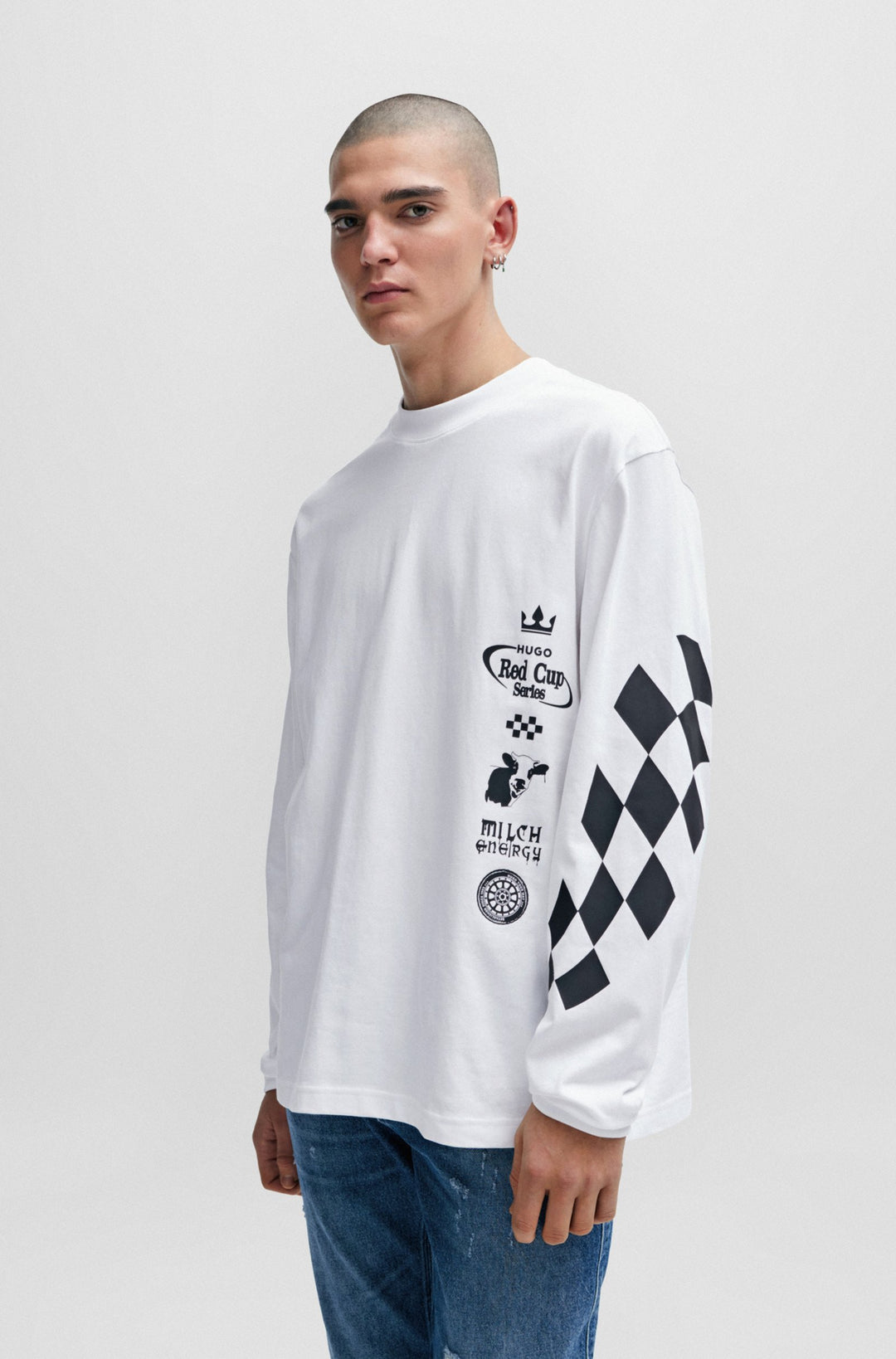 HUGO Relaxed Fit T-Shirts in Cotton - DASINO 10251762 01-50511045- Concorde Fashion#color_white-100