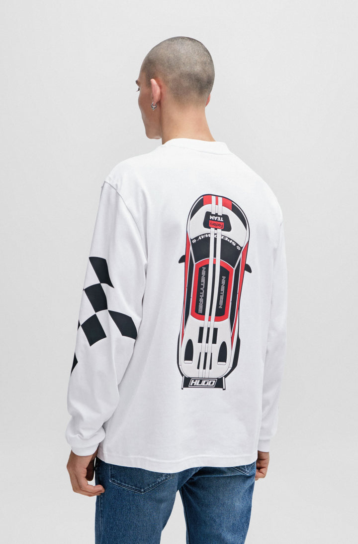 HUGO Relaxed Fit T-Shirts in Cotton - DASINO 10251762 01-50511045- Concorde Fashion#color_white-100