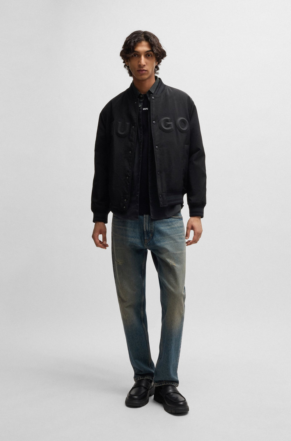 HUGO Casual Shirts Slim Fit in Cotton Mix - ERMO 10252145 01-50500216- Concorde Fashion#color_black-001