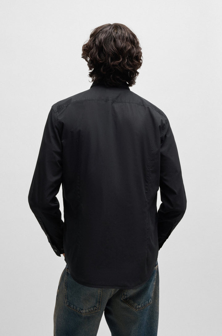 HUGO Casual Shirts Slim Fit in Cotton Mix - ERMO 10252145 01-50500216- Concorde Fashion#color_black-001