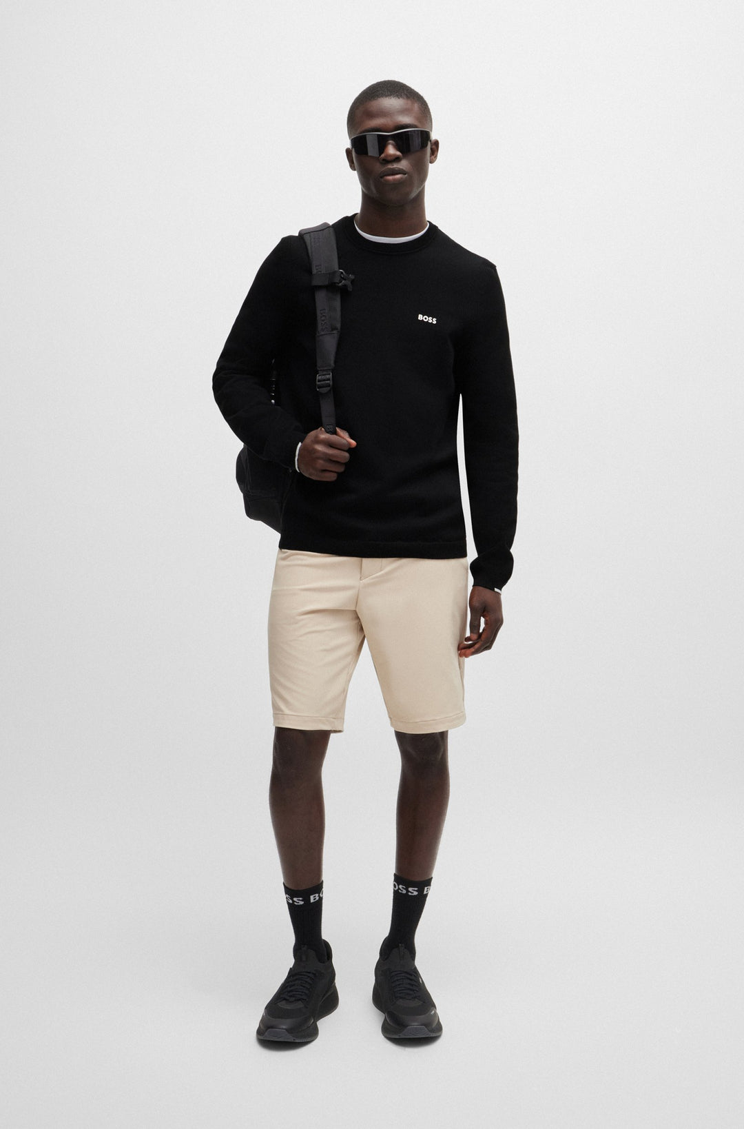 BOSS Sweaters Regular Fit in Cotton Mix - EVER-X_CN 10252215 01-50498539- Concorde Fashion#color_black-001