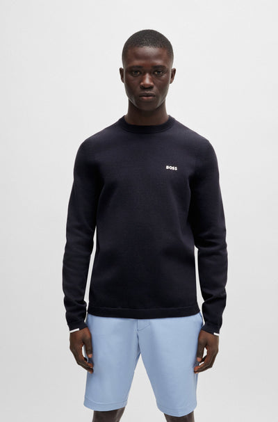 BOSS Sweaters Regular Fit in Cotton Mix - EVER-X_CN 10252215 01-50498539- Concorde Fashion#color_navy-402