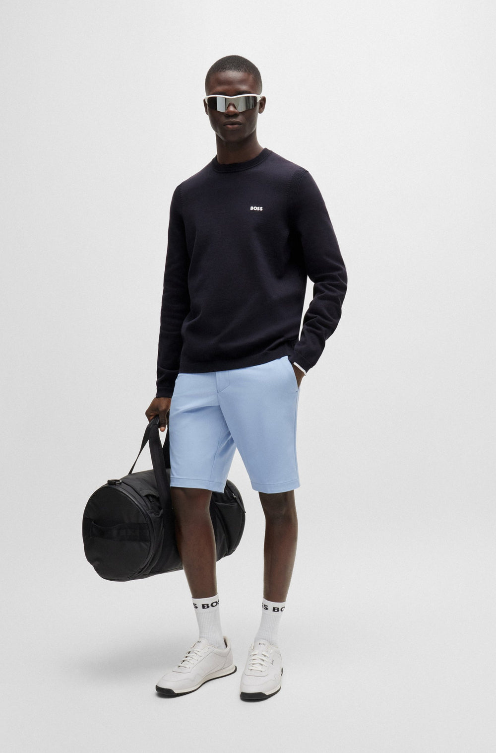 BOSS Sweaters Regular Fit in Cotton Mix - EVER-X_CN 10252215 01-50498539- Concorde Fashion#color_navy-402