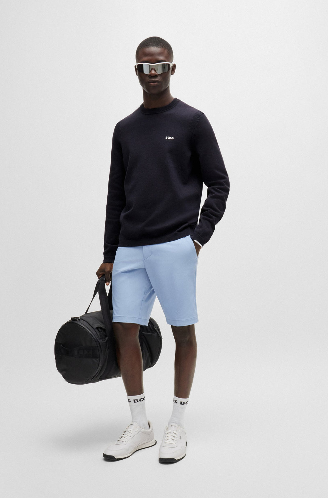 BOSS Sweaters Regular Fit in Cotton Mix - EVER-X_CN 10252215 01-50498539- Concorde Fashion#color_navy-402