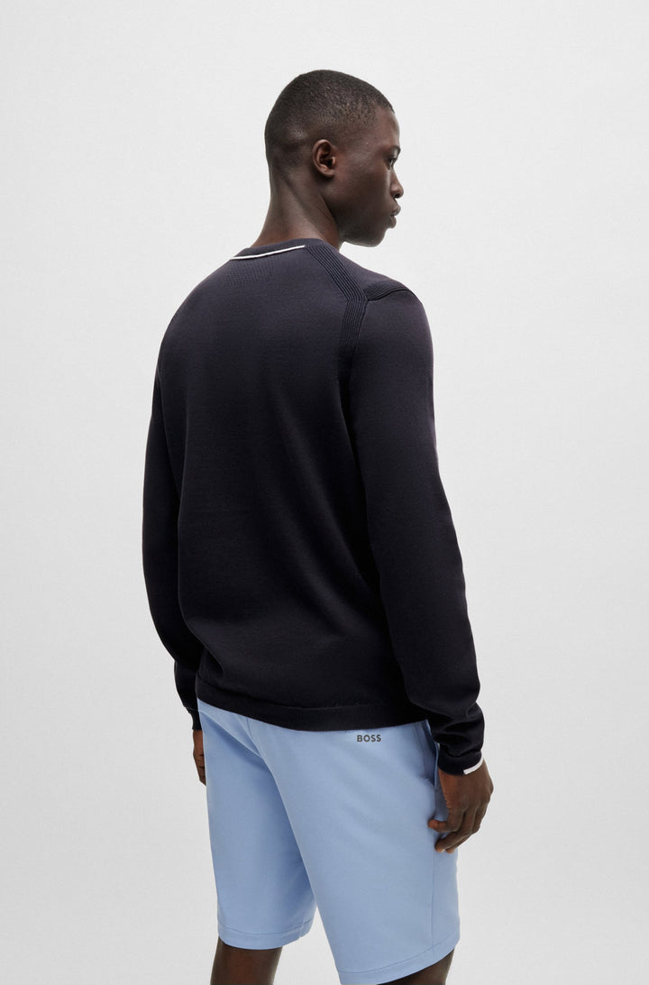 BOSS Sweaters Regular Fit in Cotton Mix - EVER-X_CN 10252215 01-50498539- Concorde Fashion#color_navy-402