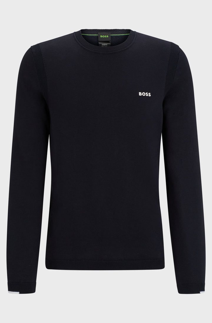 BOSS Sweaters Regular Fit in Cotton Mix - EVER-X_CN 10252215 01-50498539- Concorde Fashion#color_navy-402
