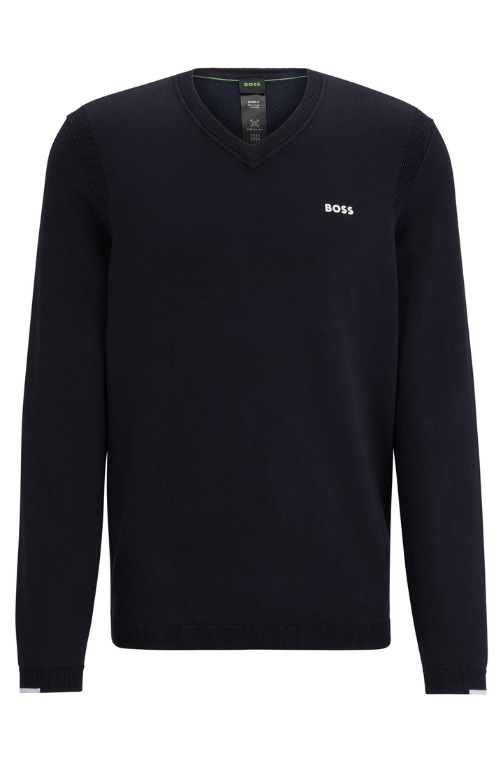 BOSS Sweaters Regular Fit in Cotton Mix - EVER-X_VN 10252216 01-50498538- Concorde Fashion#color_navy-402