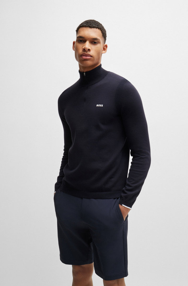 BOSS Sweaters Regular Fit in Cotton Mix - EVER-X_QZ 10252221 01-50498518- Concorde Fashion#color_navy-402