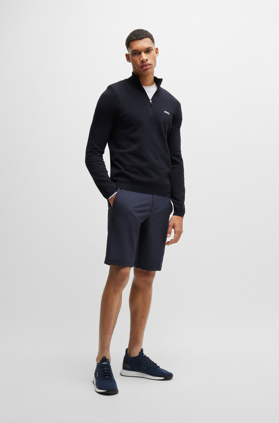 BOSS Sweaters Regular Fit in Cotton Mix - EVER-X_QZ 10252221 01-50498518- Concorde Fashion#color_navy-402