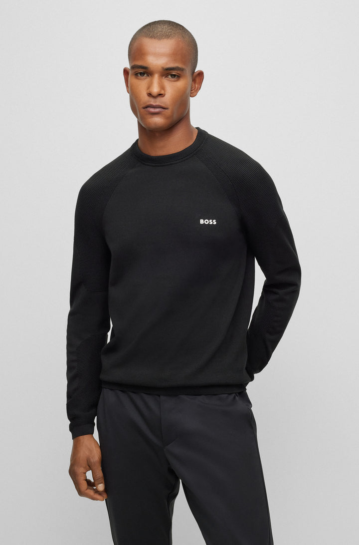 BOSS Sweaters Regular Fit in Cotton Mix - PERFORM-X_CN 10252223 01-50498519- Concorde Fashion#color_black-001
