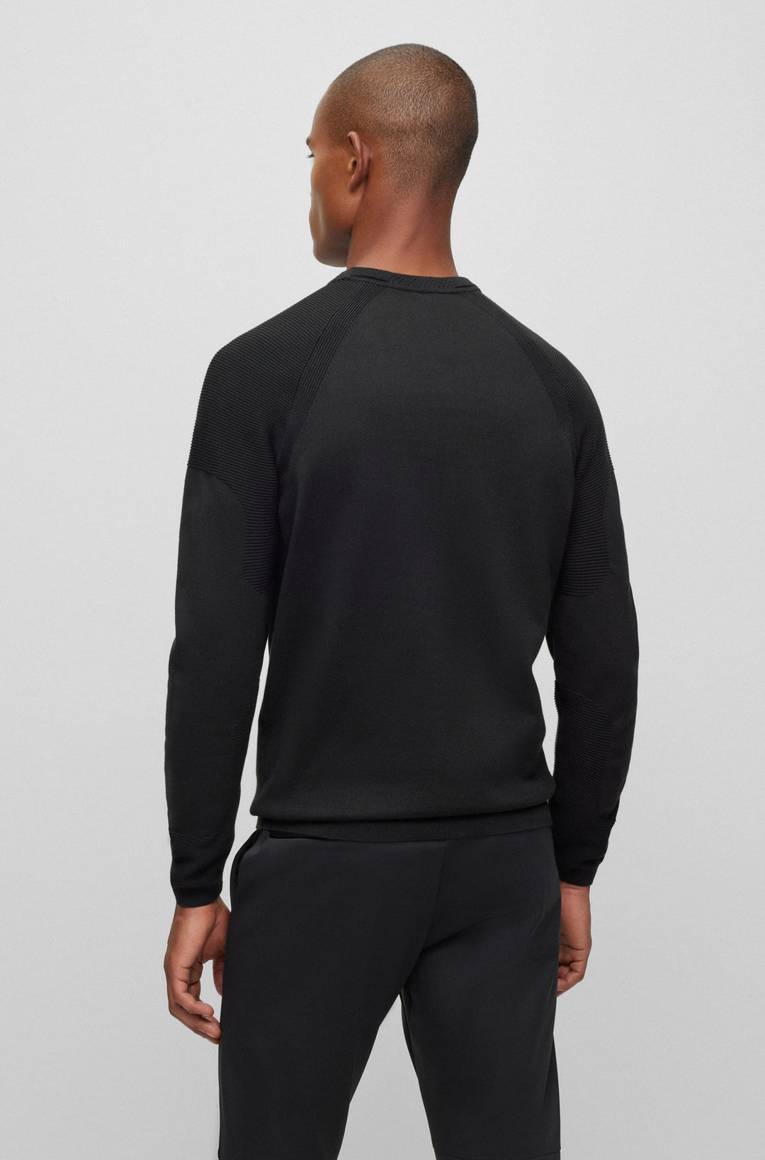 BOSS Sweaters Regular Fit in Cotton Mix - PERFORM-X_CN 10252223 01-50498519- Concorde Fashion#color_black-001