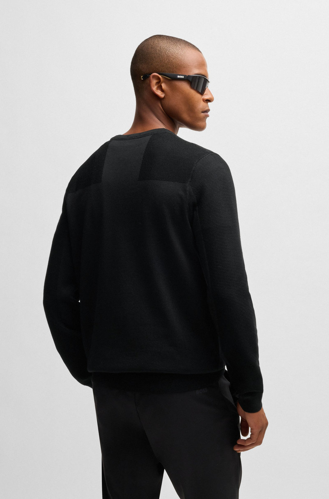 BOSS Sweaters Regular Fit in Polyester Mix - MOMENTUM-X_CN 10252232 01-50498559- Concorde Fashion#color_black-001